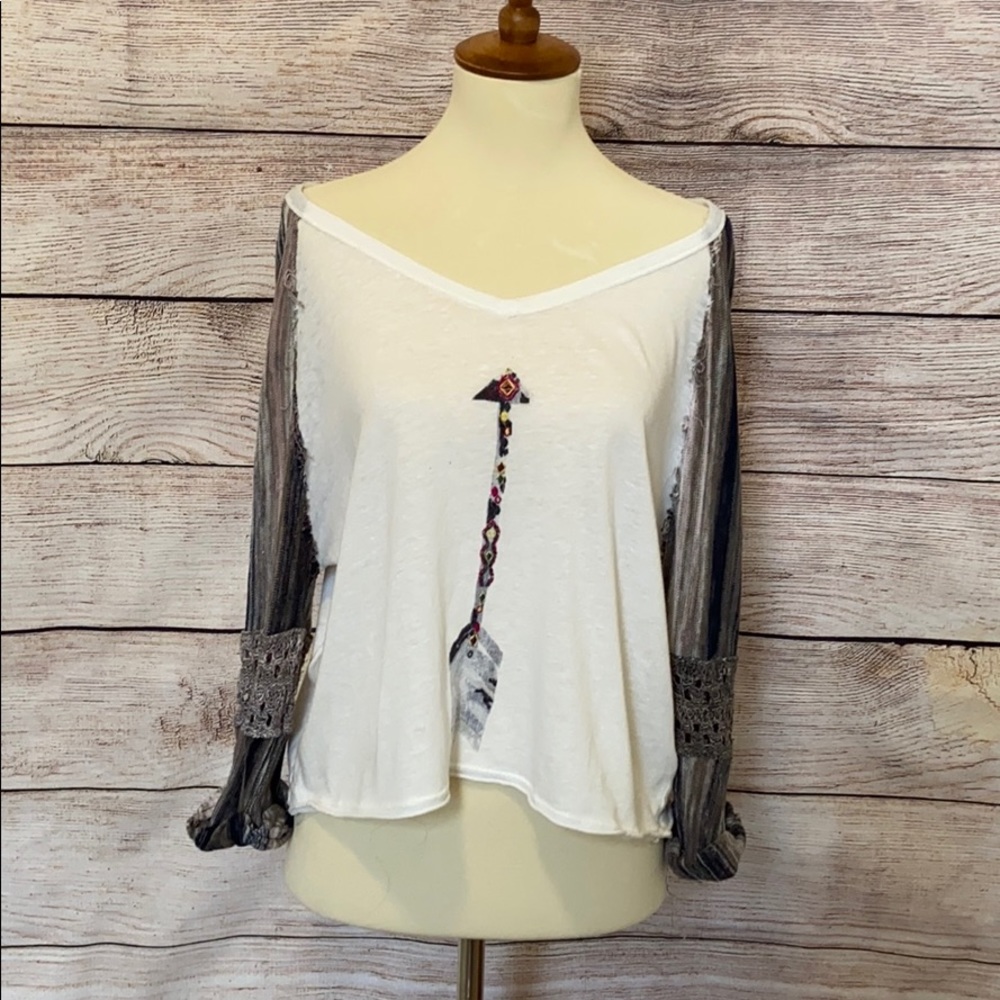 Free People Distressed Arrow Shirt